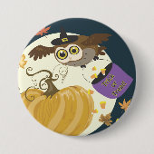 Halloween Owl Trick or treat! Ronde Button 7,6 Cm (Voorkant)