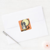 Halloween Owl Vierkante Sticker (Envelop)