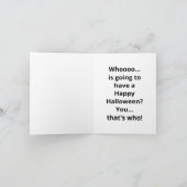 Halloween Owl Wenskaart Kaart (Binnen)