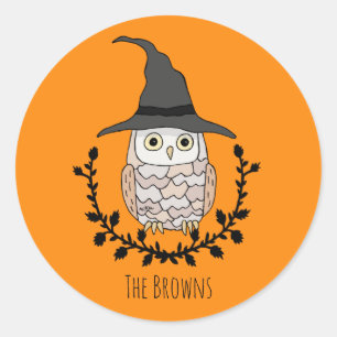 Halloween Owl Witch Pet Halloween Party Favoriet Ronde Sticker