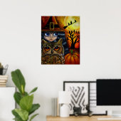Halloween Owl Witch Poster (Thuiskantoor)