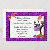 Halloween Owls Birthday Invitation Kaart (Voorkant / Achterkant)
