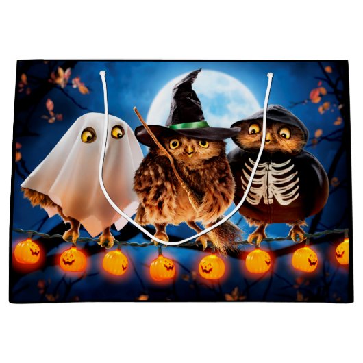 Halloween Owls Groot Cadeauzakje (Voorkant)