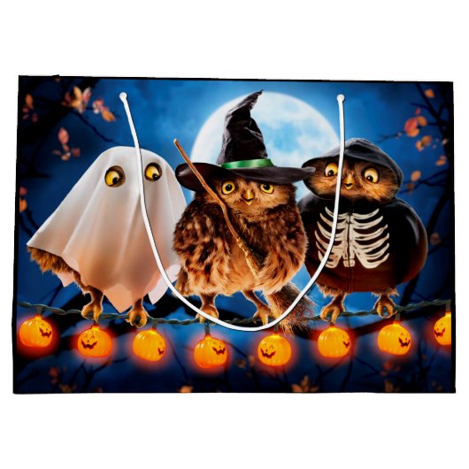 Halloween Owls Groot Cadeauzakje (Achterkant)