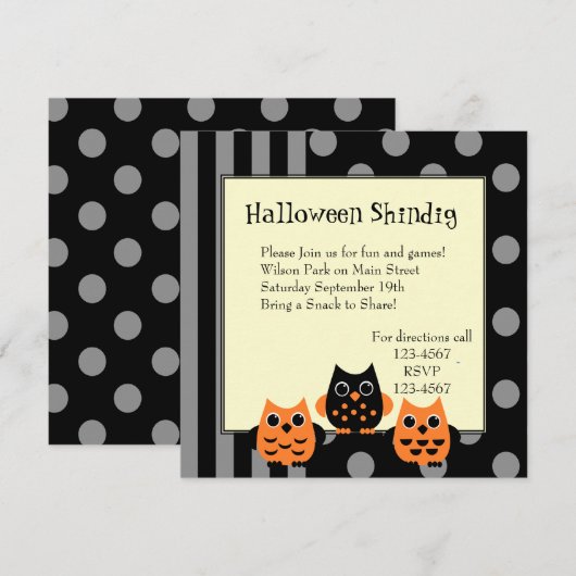 Halloween Owls Kaart (Voorkant / Achterkant)