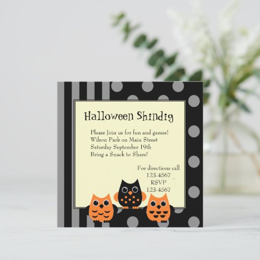 Halloween Owls Kaart (Staand voorkant)
