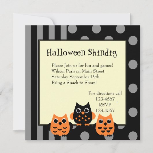 Halloween Owls Kaart (Voorkant)
