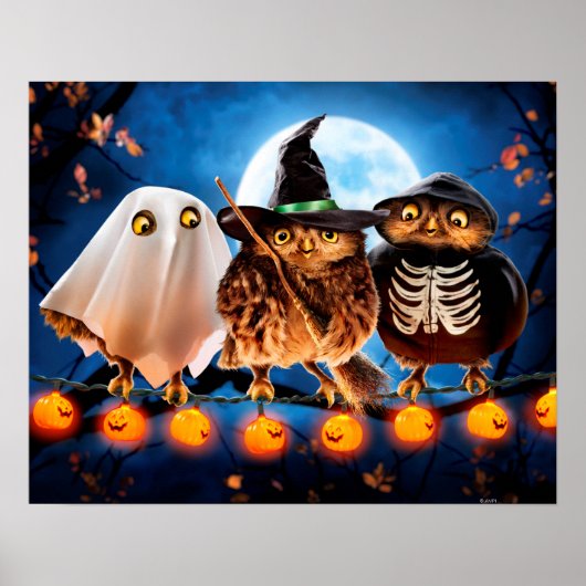 Halloween Owls Poster (Voorkant)