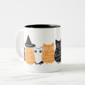 Halloween Owls Tweekleurige Koffiemok (Voorkant links)