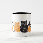 Halloween Owls Tweekleurige Koffiemok (Center)