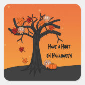 Halloween Owls Vierkante Sticker (Voorkant)