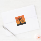 Halloween Owls Vierkante Sticker (Envelop)