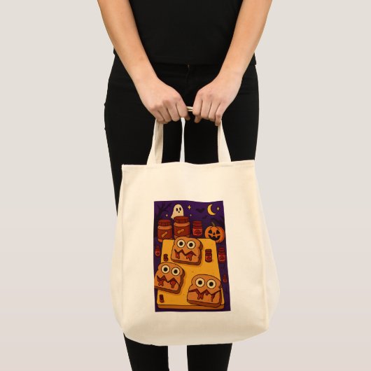 Halloween P&J Sandwich Design Tote Bag (Voorkant (product))