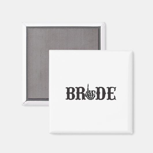 Halloween Paar Bruid Bruidegom Skelet Matching Bri Magneet (Voorkant / Achterkant)