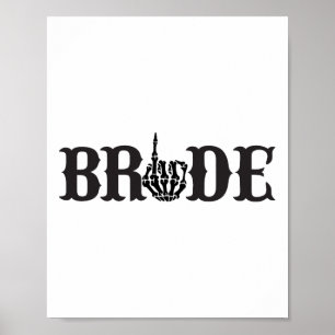 Halloween Paar Bruid Bruidegom Skelet Matching Bri Poster