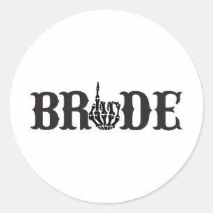 Halloween Paar Bruid Bruidegom Skelet Matching Bri Ronde Sticker