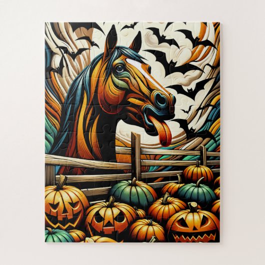 Halloween Paard 50 Stuk Kinder Puzzel (Verticaal)