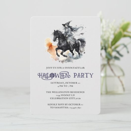 Halloween Paard Heks Spooky Ruiterfeest Kaart (Staand voorkant)