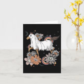 Halloween Paardenkostuum Ghost Boo Pumpkin Spooky Kaart (Gele Bloem)