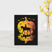 Halloween Paardensilhouet Pompoen  Kostuum Kaart (Gele Bloem)