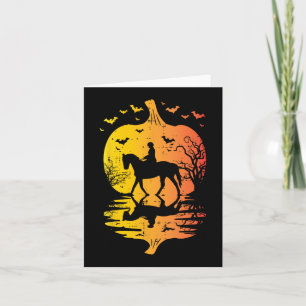 Halloween Paardensilhouet Pompoen  Kostuum Kaart