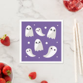 Halloween Paars Cute Ghost Patroon Servet (Insitu)