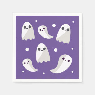 Halloween Paars Cute Ghost Patroon Servet
