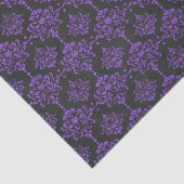 Halloween Paars Damask Chalkboard Patroon Tissuepapier (Detail)