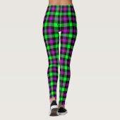 Halloween Paars en Neon Green Tartan Leggings (Achterkant)
