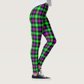 Halloween Paars en Neon Green Tartan Leggings (Rechts)