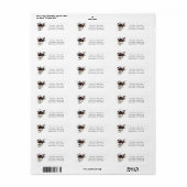 Halloween Paars Floral & Skull Return Address Etiket (Full Sheet)