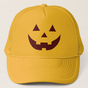 Halloween paars geel Jack o lantern pompoen Trucker Pet