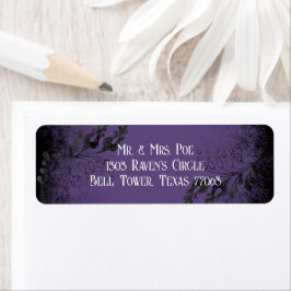 Halloween Paars Gotisch Etiket
