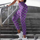 Halloween Paars Green Tartan Modern Patroon Leggings