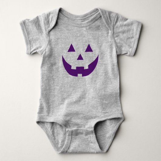 Halloween paars Jack o lantern pompoenkostuum Romper (Voorkant)