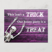 Halloween Paars Skeleton Custom House Party Briefkaart (Voorkant)