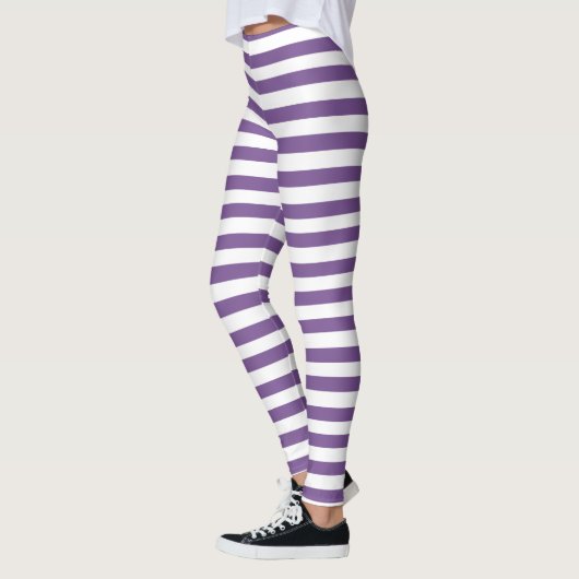 Halloween Paars, White Stripe Leggings (Links)