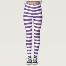 Halloween Paars, White Stripe Leggings