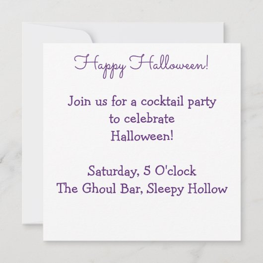 Halloween paarse bat kaart (Achterkant)