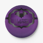 Halloween paarse bat papieren bordje (Voorkant)