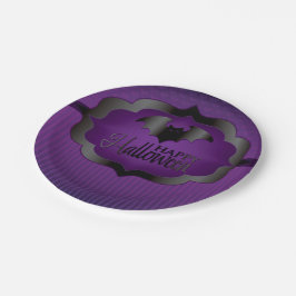 Halloween paarse bat papieren bordje