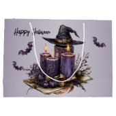 Halloween Paarse Candles Bats Spooky Scary Groot Cadeauzakje (Achterkant)