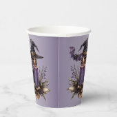 Halloween Paarse Candles Bats Spooky Scary Papieren Bekers (Rechts)