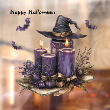 Halloween Paarse Candles Bats Spooky Scary