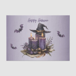 Halloween Paarse Candles Bats Spooky Scary Tissuepapier