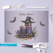 Halloween Paarse Candles Bats Spooky Scary Tissuepapier (Craft)