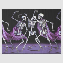Halloween Paarse Dansende Skeletten Gotische Huwel Tissuepapier