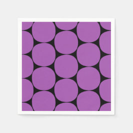 Halloween Paarse en Zwarte Mod Stippen Patroon Servet