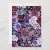 Halloween Paarse Gotische Bloemenfeest Kaart (Achterkant)