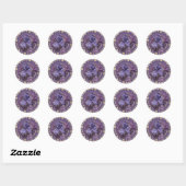 Halloween Paarse Gotische Rozen Ronde Sticker (Vel)
